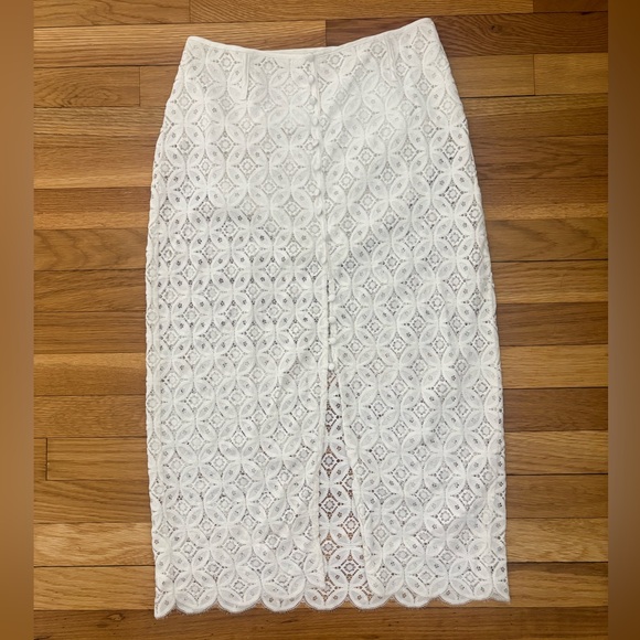 For Love And Lemons women’s Charmaine Sheer Lace Midi Skirt Size M - Picture 3 of 13